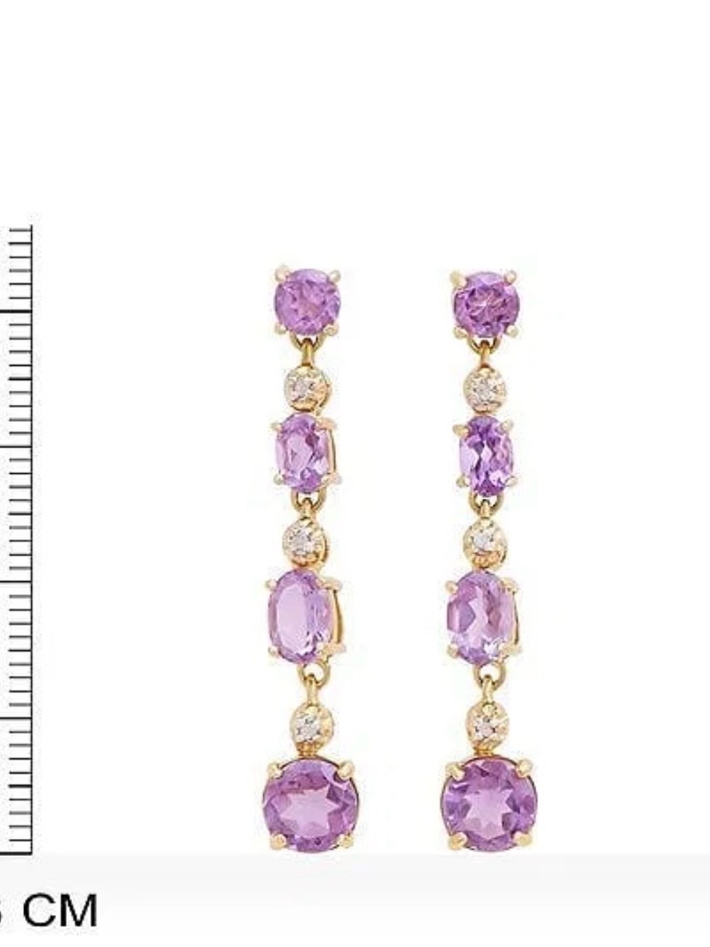 5.46 Cts Natural Diamond Amethyst Sterling Silver earrings